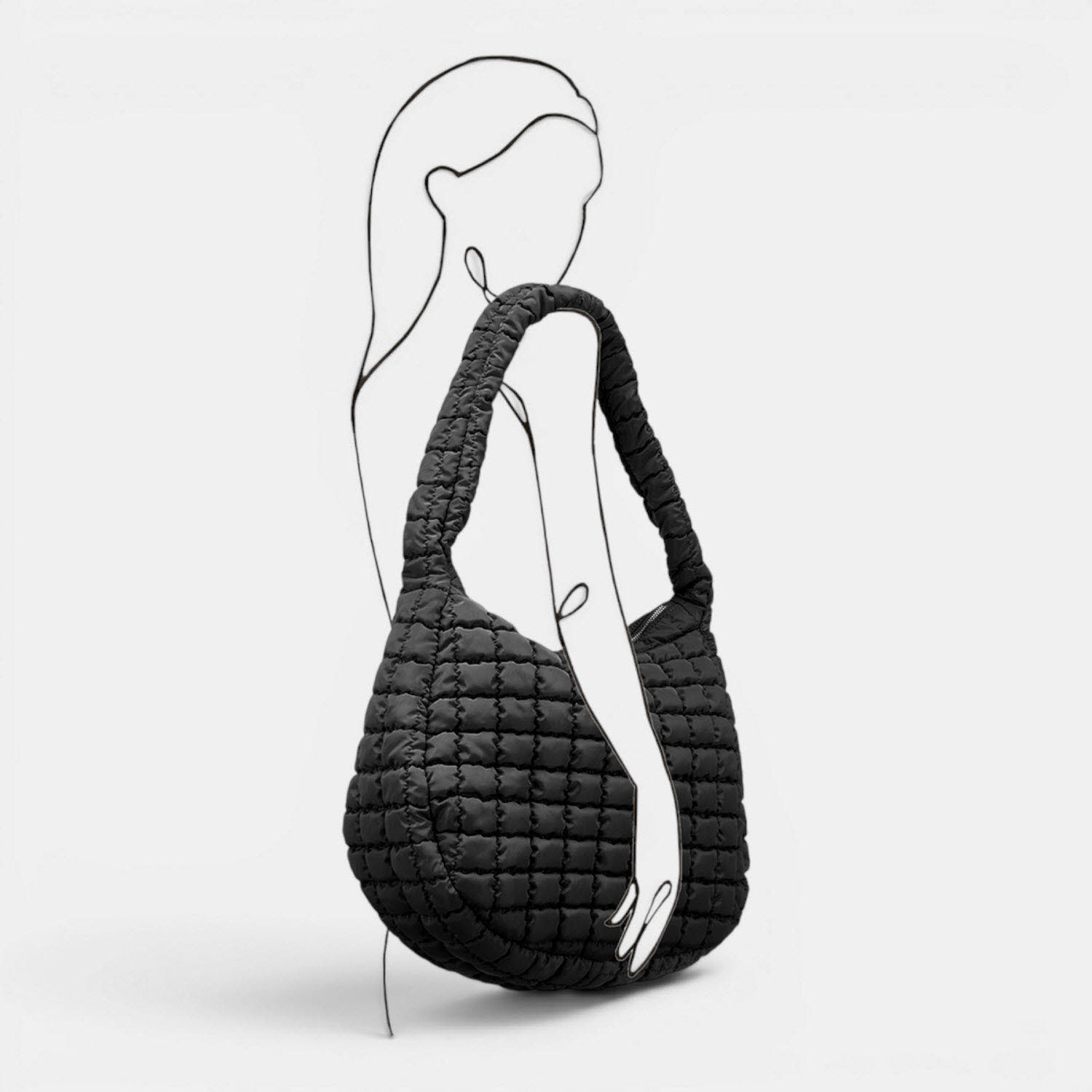 puffer hobo VALENCIA BLACK