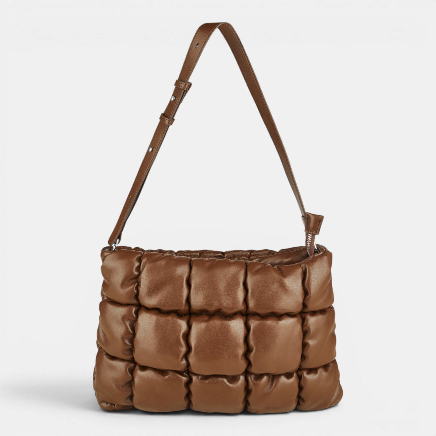 puffer clutch GARDA DARK BROWN