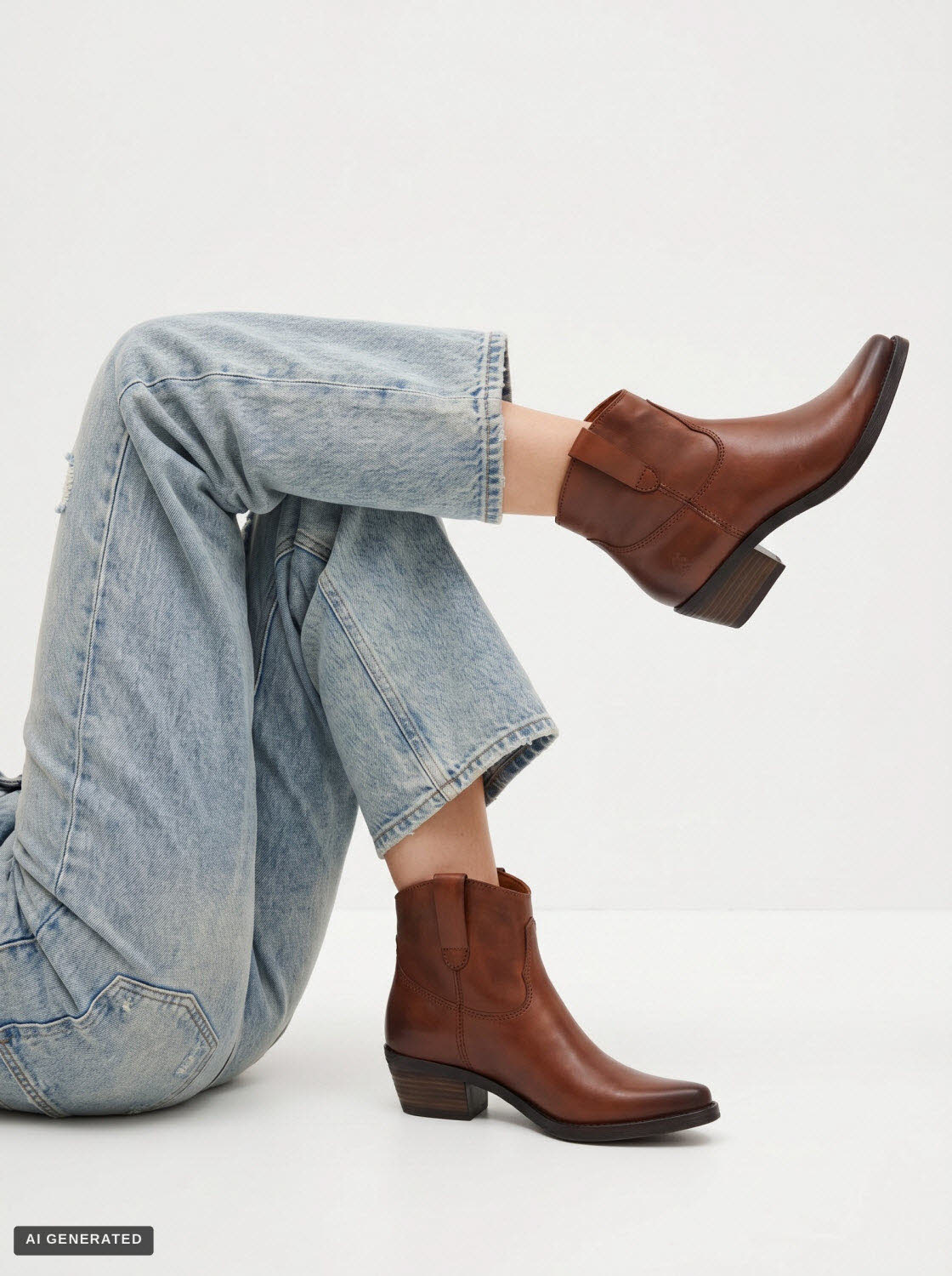 Apple of Eden EVIE Western-Stiefelette in Camel – Bild 2 von 6