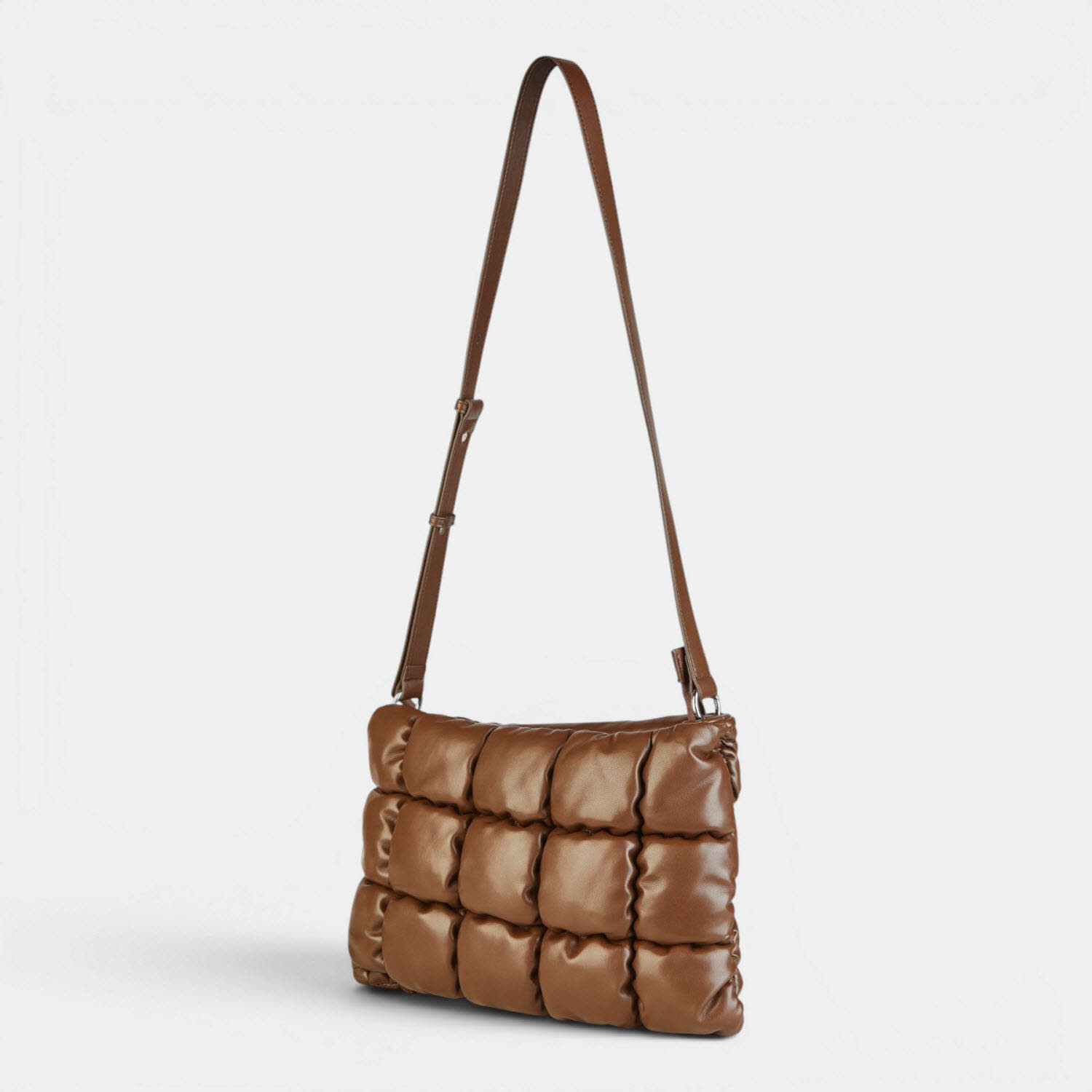 puffer clutch GARDA DARK BROWN