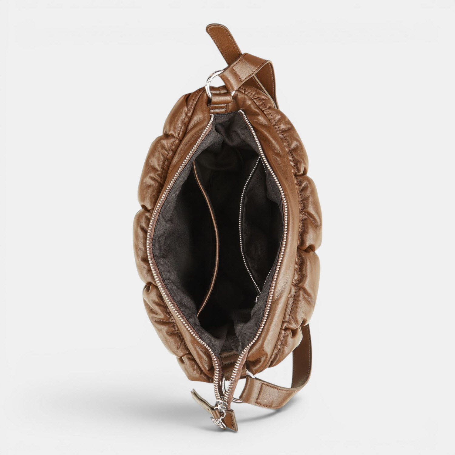 puffer clutch GARDA DARK BROWN
