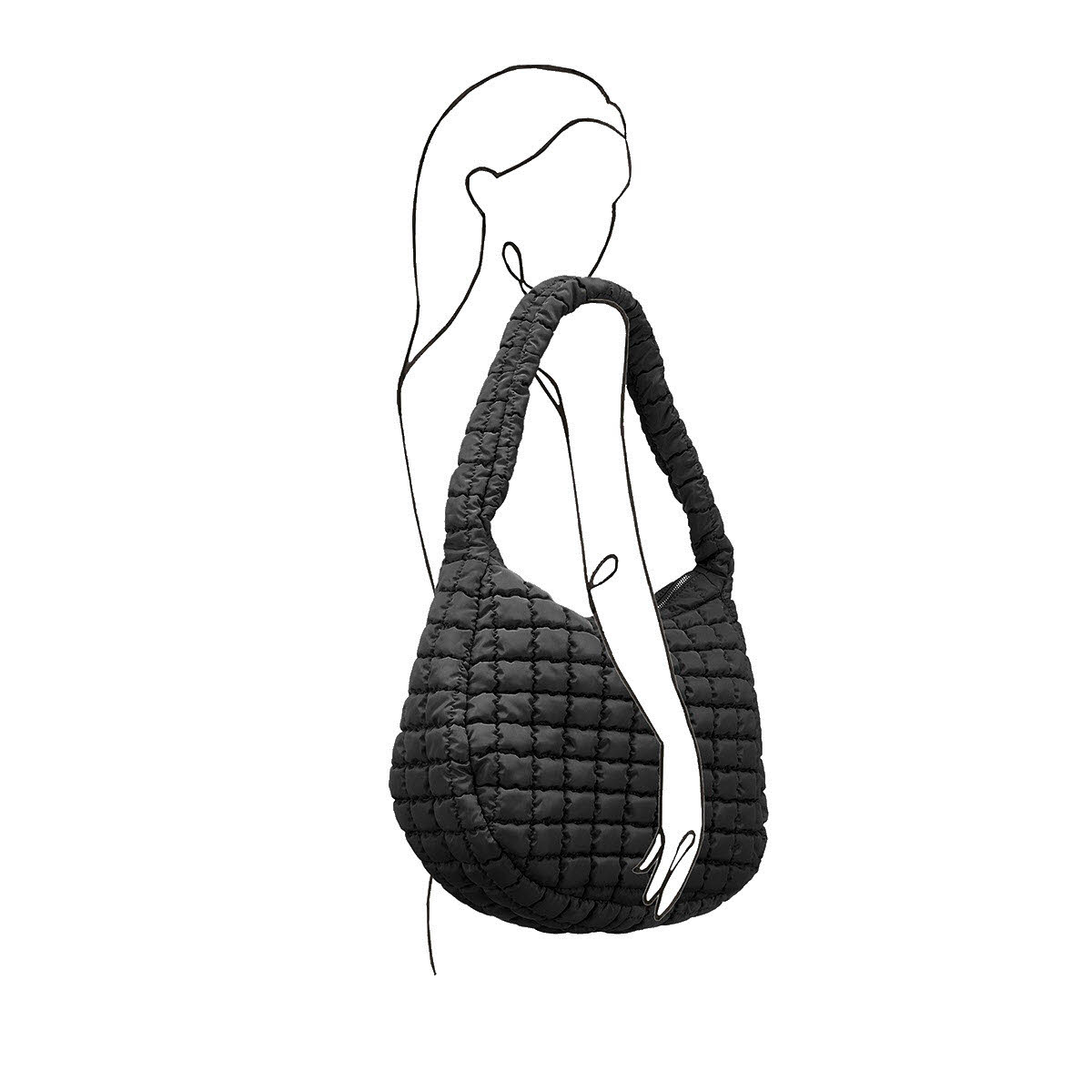 puffer hobo VALENCIA BLACK